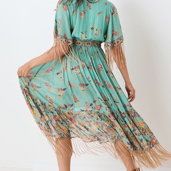 NWOT RARE Spell Hendrix Tasseled Dress - Picture 4 of 17